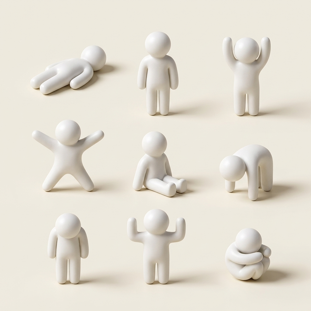 Meccha chameleon blob figures - All 8 Poses Full Set